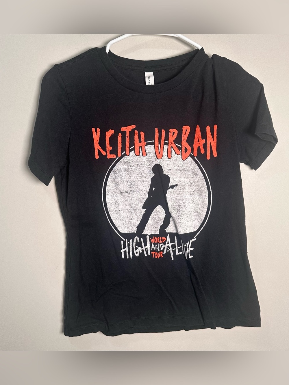 Bella Canvas Keith Urban Shirt Women’s Black High and Alive World Tour Graphic S